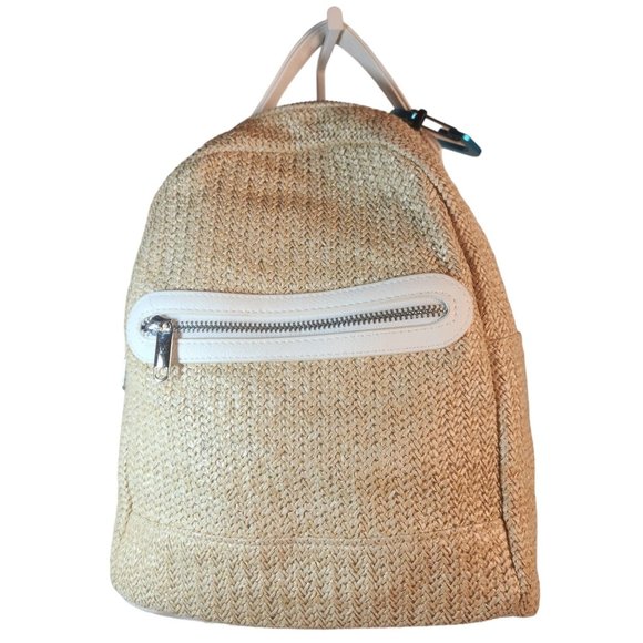 Wild Fable 10.5" Mini Dome Woven Tweed and Faux Leather Backpack - Picture 3 of 12